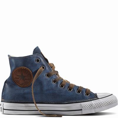 Converse Chuck Taylor All Star Vintage Denim High Tops Womens - Navy/White/Navy Shoes (780UESTA)